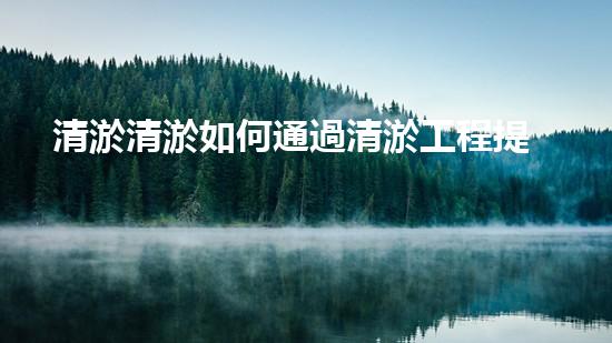 清淤清淤如何通過清淤工程提升水體質(zhì)量與生態(tài)平衡的最終處理方案？